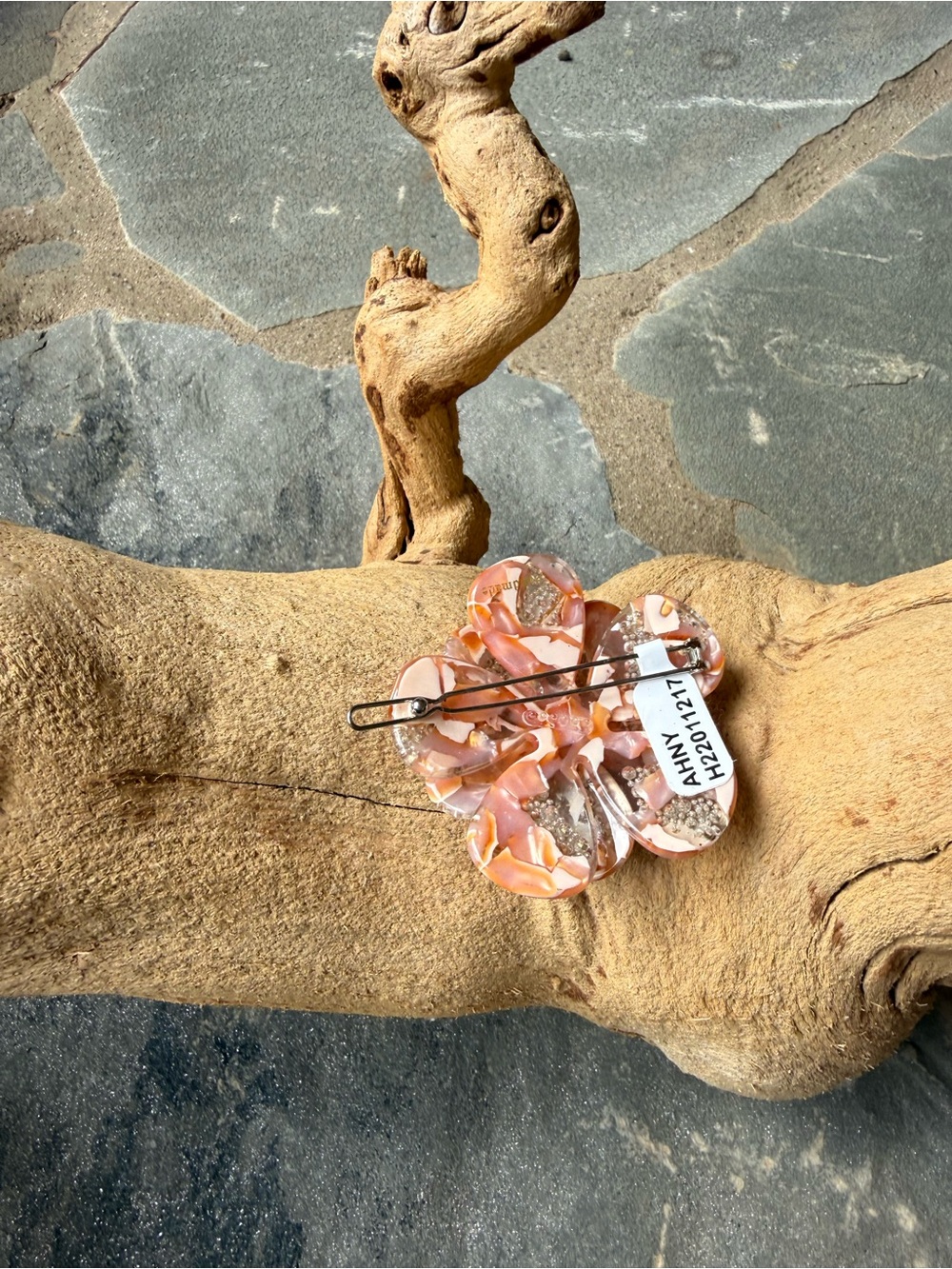 New🌟Anthropologie-Pink Crystal Floral Hair Clip with Pearl Accent - Picture 6 of 8